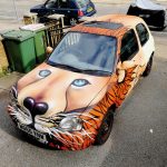tiger graffiti car