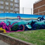 sea life graffiti mural