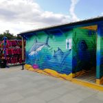 sea life graffiti mural