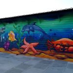 sea life graffiti mural