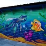 sea life graffiti mural